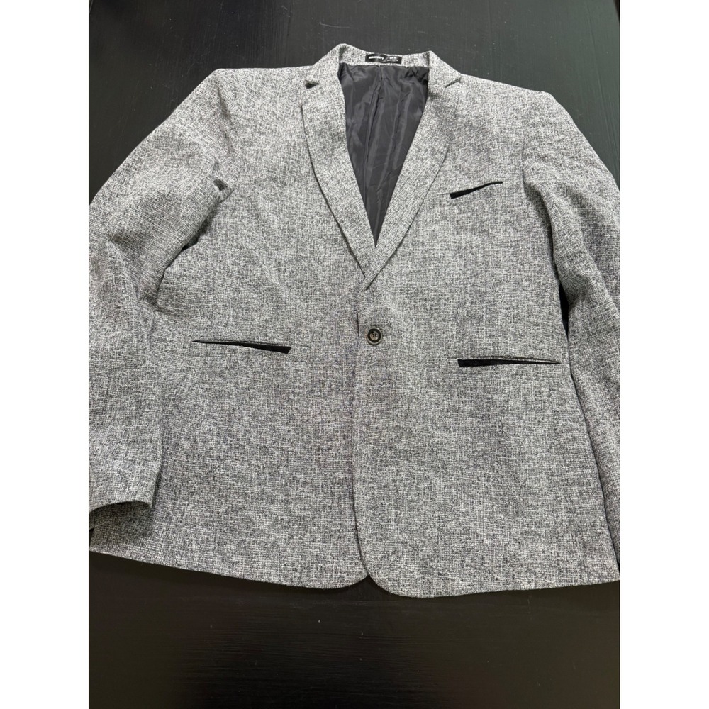 Manfinity Grey Marled Tweed Style Single Button Blazer Size XL